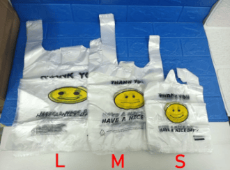 Thank You Printed Plastic Bag M 26cmX31cm 12pcs